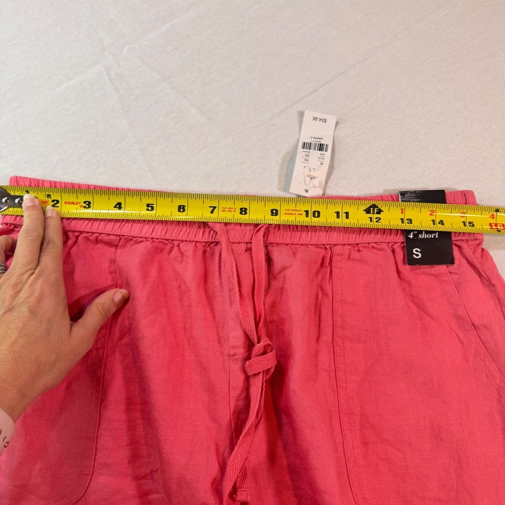 NWT Soho New York & Company Linen Blend Shorts Women S Coral 4" Inseam Preppy - Picture 6 of 8